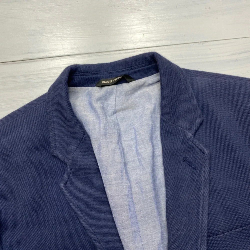 Banana Republic Blazer Mens 40 Blue Tailored Fit Knit Sport Coat Jacket